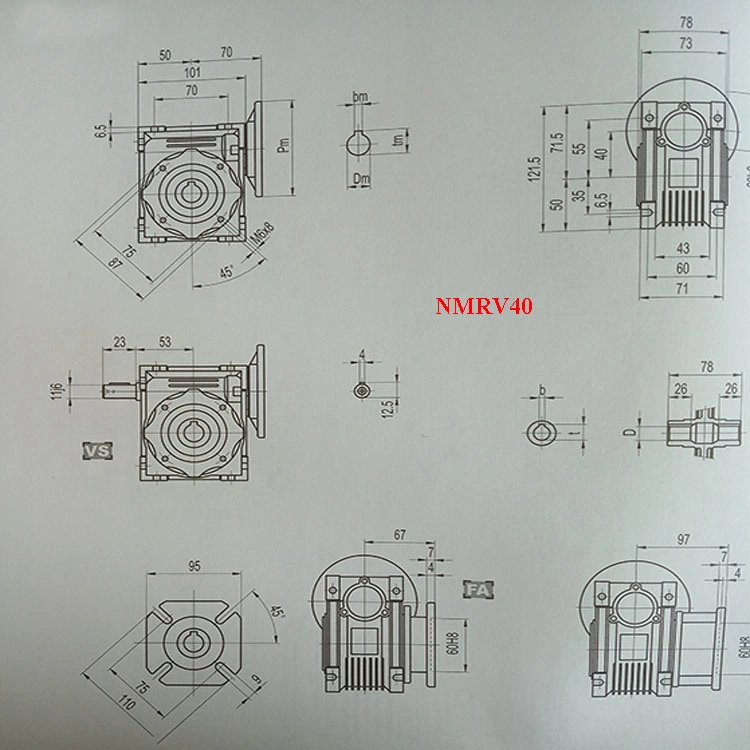 Nmrv Series Worm Gear Boxes Gear Reduction Reducers with Output and Input Flange